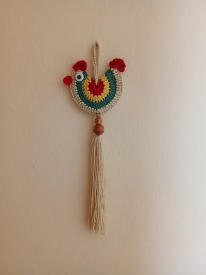 Crocheted chicken wall decor new, handmade