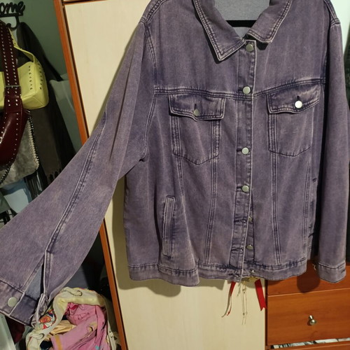 Purple denim jacket like new, size 4XL