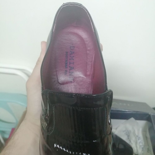 Damiani dress shoes size 41 new, black leather-patent