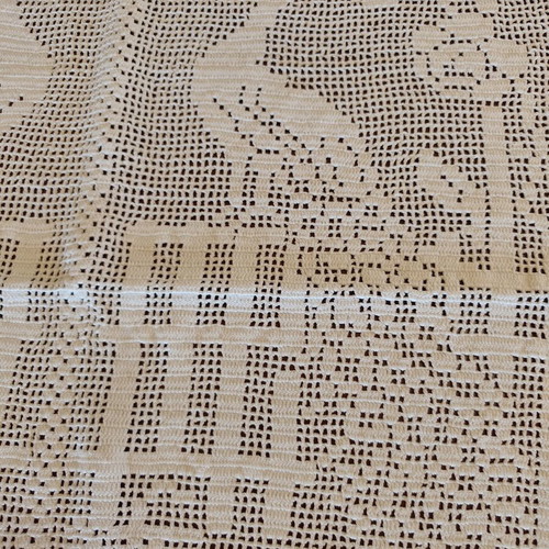 Handmade knitted curtains like new, set of 2, 67x77 cm