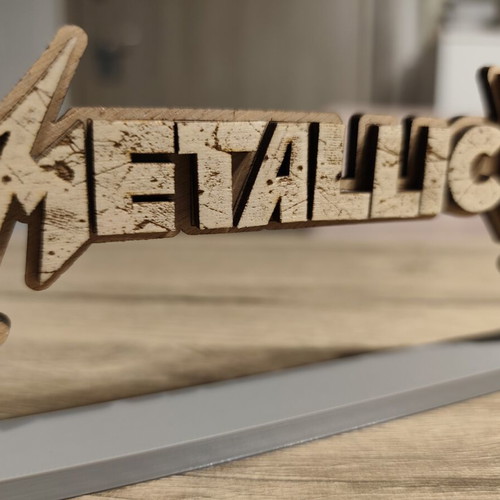Metallica Stand 17cm wooden laser cut decorative piece new
