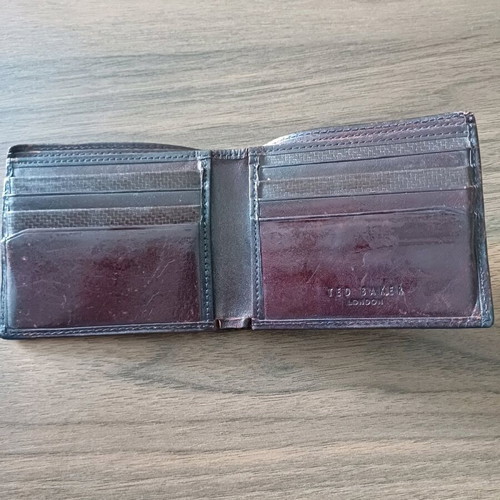 Ted Baker Δερμάτινο Ανδρικό Πορτοφόλι Καφέ Μεταχειρισμένο