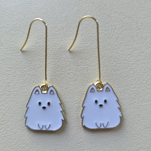 Earrings with Dog Design new, gold-colored steel