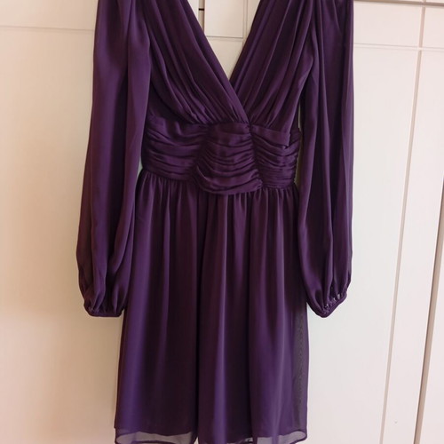 Asos dress new, purple, size small with deep neckline and sheer sleeves