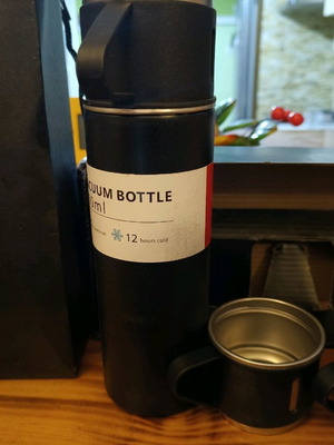 Θερμός 500ml με 2 καπάκια, ανοξείδωτο ατσάλι, καινούργιο