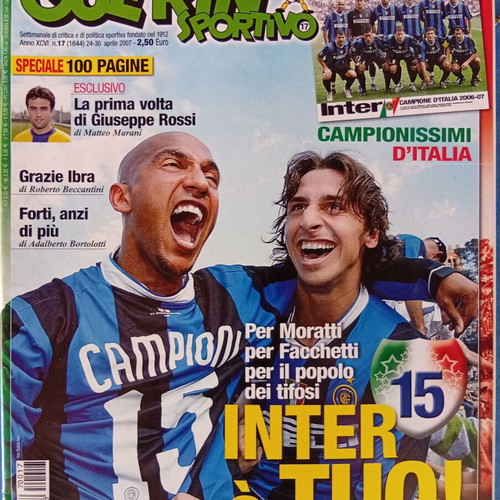 Guerin Sportivo Magazine like new, issue 24-30/4/2007 with Inter 2006-2007 poster