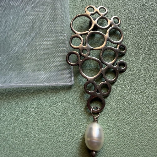 Necklace with silver 950 and pearl like new