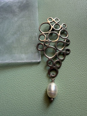 Necklace with silver 950 and pearl like new