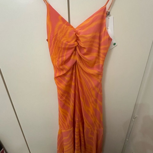 Yoox dress XL orange new with draped design