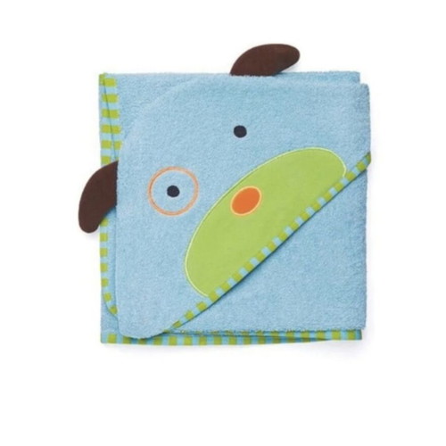 Skip Hop Zoo Hooded Towel used, cotton, dog design, 80x80 cm