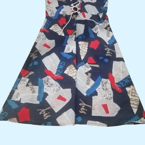 Pop-Art dress inspired by 60s, like new, colorful blue cotton