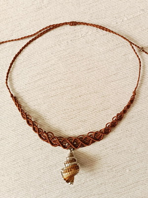 Macrame necklace new, handmade with adjustable clasp