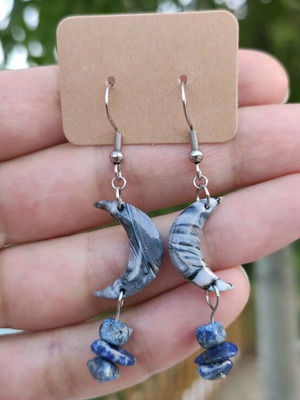 Handmade earrings new from polymer clay and stainless steel