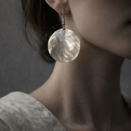 Mother of Pearl Earrings new, natural iridescent shell drops