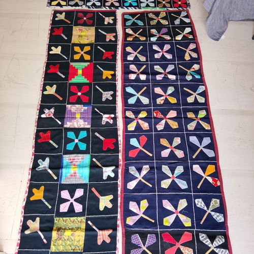 Παραδοσιακά χειροποίητα μάλλινα χαλιά patchwork σετ 3 σαν καινούργια