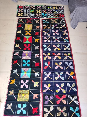 Παραδοσιακά χειροποίητα μάλλινα χαλιά patchwork σετ 3 σαν καινούργια