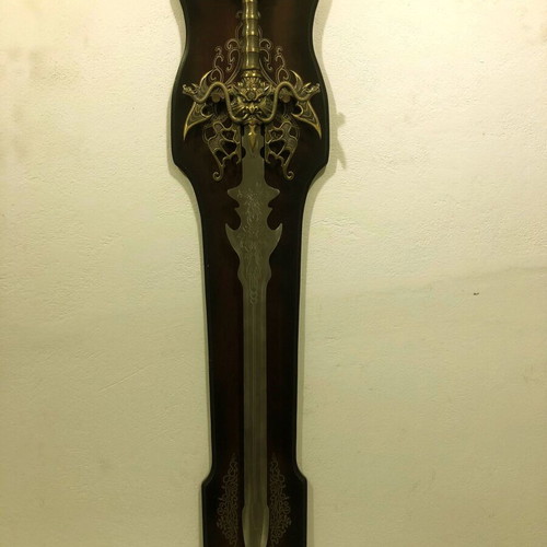 Decorative sword used on wooden wall mount with stainless steel blade