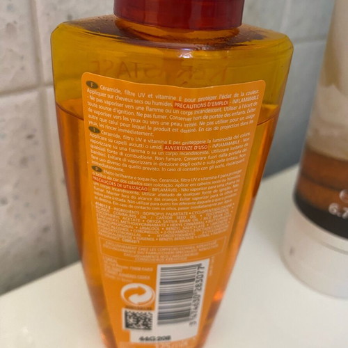 Hair oil slightly used with body cream gift
