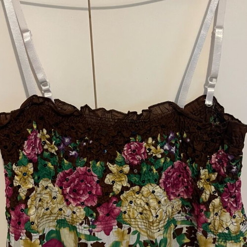CLL No strapless dress M long new, white multicolor