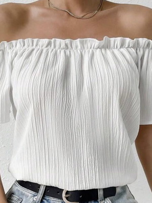 Shein Off-Shoulder Blouse like new, white, size M