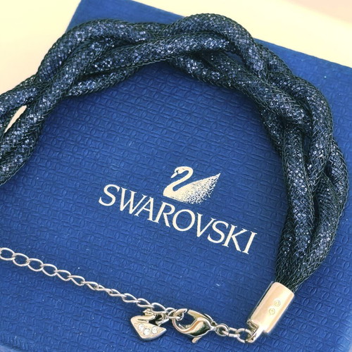 Swarovski Stardust flexible bracelet with blue crystals