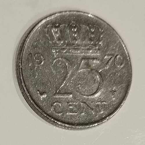 Netherlands coins used, pack of 2 with Queen Juliana