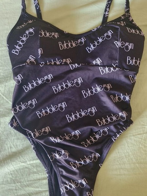 Bubblegun one-piece swimsuit, black and white