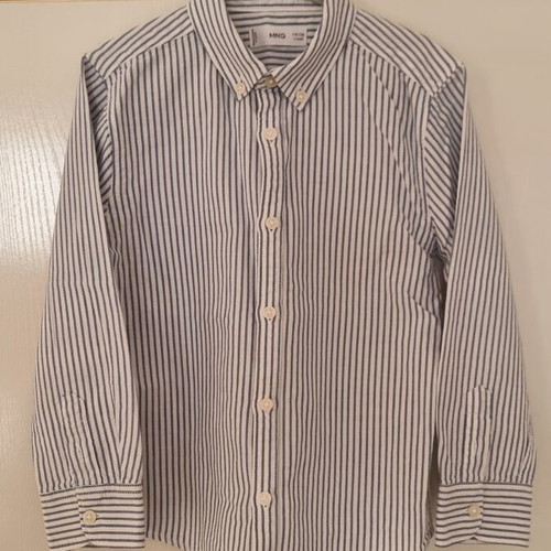 MNG Boys' Dress Shirt 6 Years 116cm Like New White Blue Striped