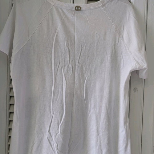 Twinset Milano women's T-shirt with integrated black lace like new, white