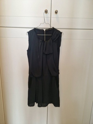 Atos Lombardini dress used, small, dark green-blue