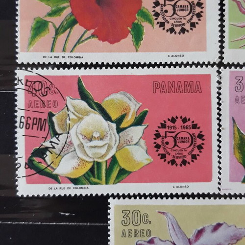 Panama 1966 stamps, flowers, Chamber of Commerce 50th anniversary set (5)