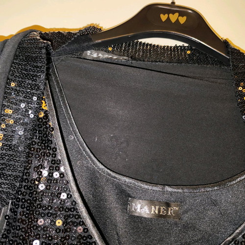 Women's tanktop with bolero twin set new, black with sequins