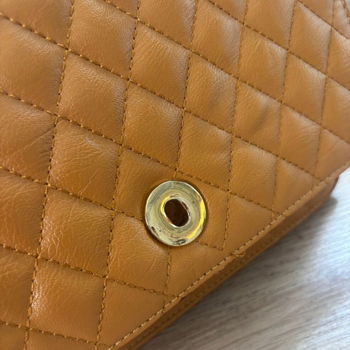 Quilted Mustard Shoulder Bag like new with gold chain
