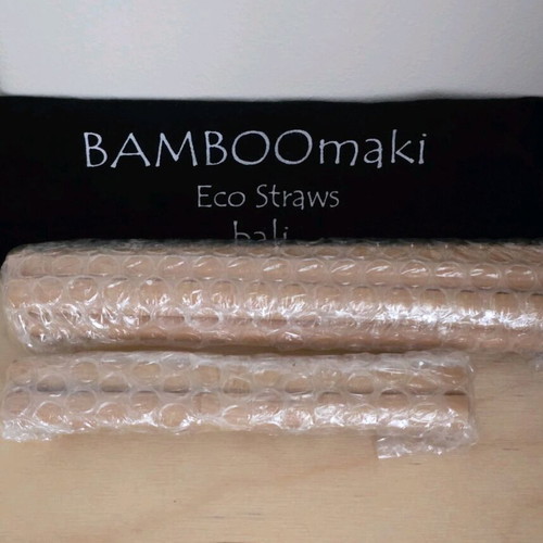 Eco bamboo straw set new with suede pouch