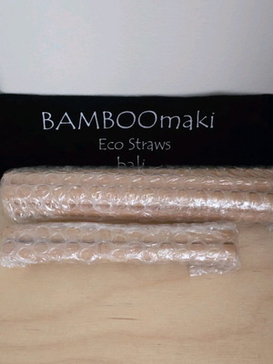 Eco bamboo straw set new with suede pouch