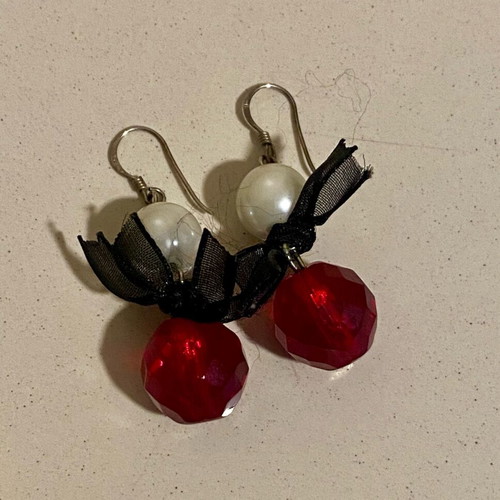 Earring set new, two pairs of dangle earrings with semi-precious stones
