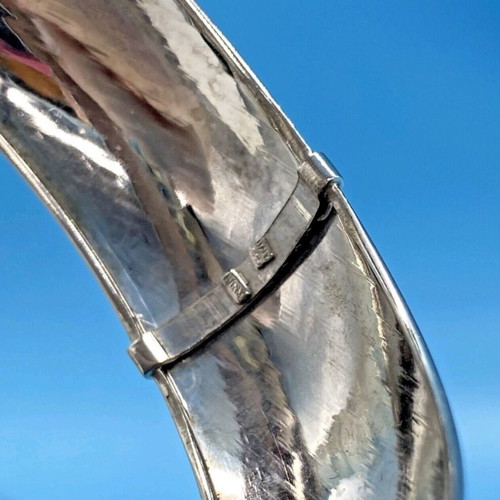 Vintage Italian 925 Silver Bangle like new, textured diamond-cut design