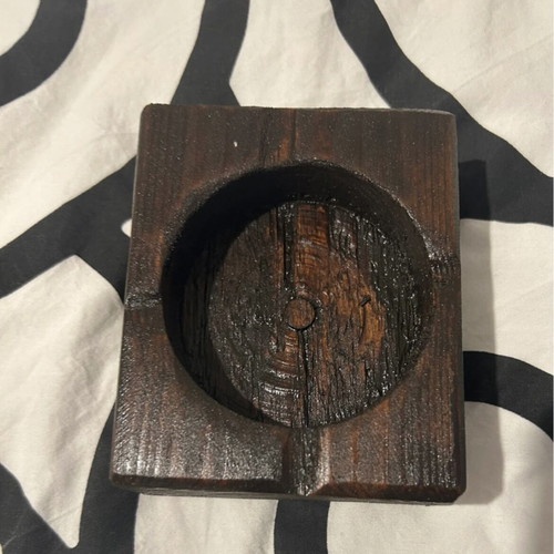 Handmade wooden ashtray new, made of kourmaria wood