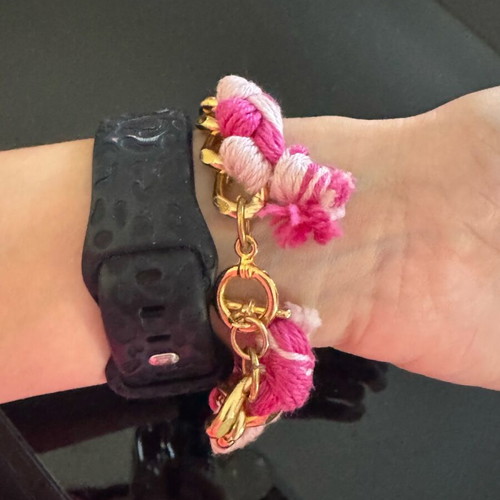 Handmade bracelets new in black and pink colors