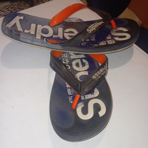 Superdry flip flops size 44 used, blue multicolor
