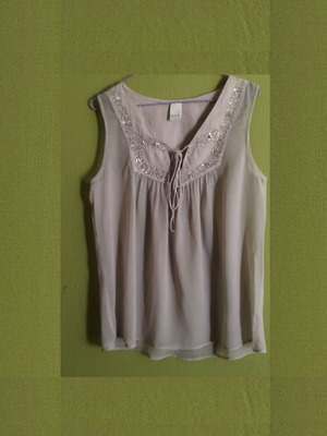 Vila Gray Transparent Top with Embroidery like new