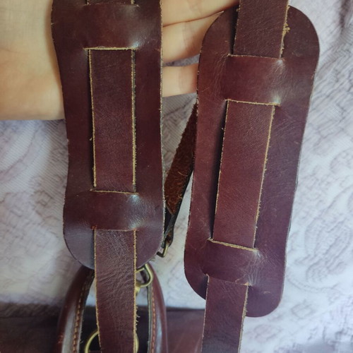 Backpack vintage genuine leather suede small used, boho chic