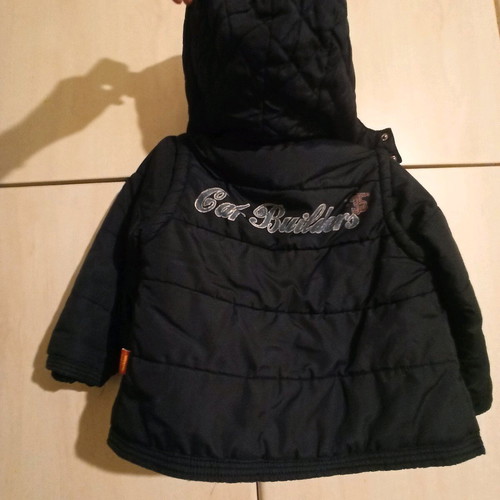 Children's jacket 4 years like new, black-blue with hood