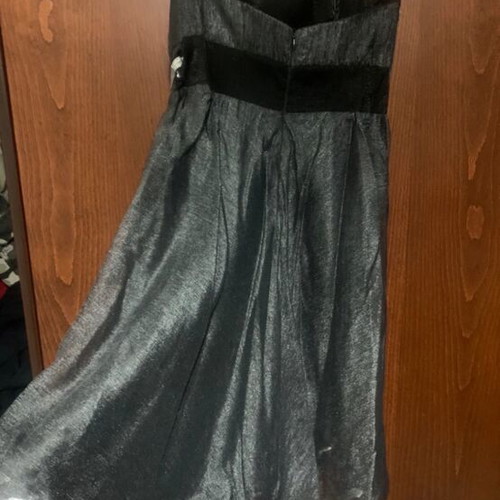 Silk evening dress gray like new with sequins