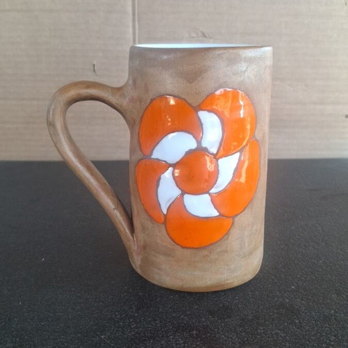 Ceramic mug with enamel interior, 15 cm height