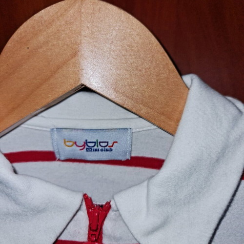 Byblos shirt for boy 6 years like new, white with red stripes
