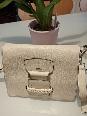 Furla leather bag like new, ivory with gold details
