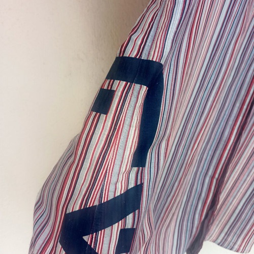 Armani Jeans linen shirt colorful striped size L like new