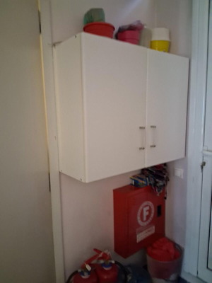 Kitchen cabinets white melamine 260 cm with wall cabinet used