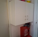 Kitchen cabinets white melamine 260 cm with wall cabinet used